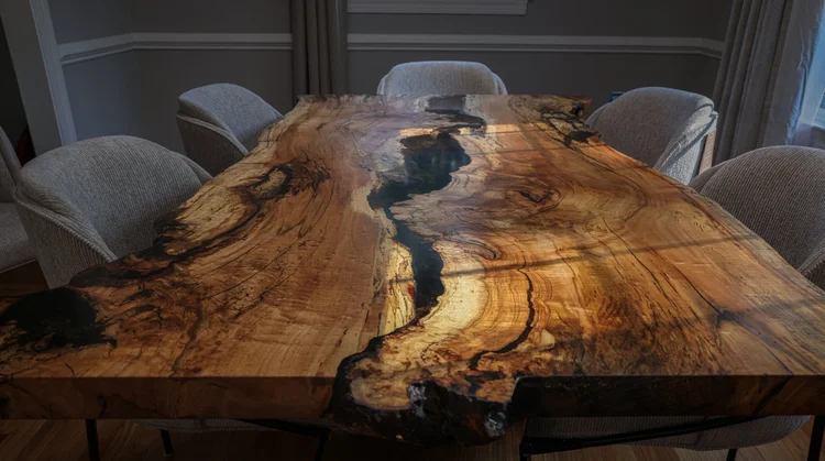 Finished live-edge slab