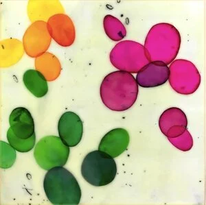 Blooms 15 - SOLD10x10 encaustic on panel