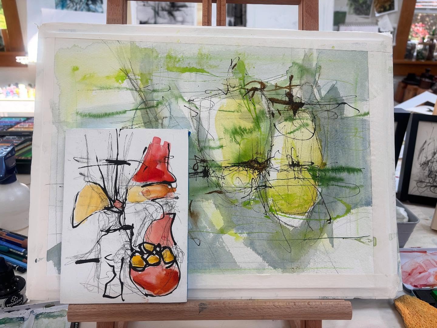 Two together.
In process.
#mixedmediaartist #watercolorpainting #inthestudio #acrylicinks #alwaysexperimenting