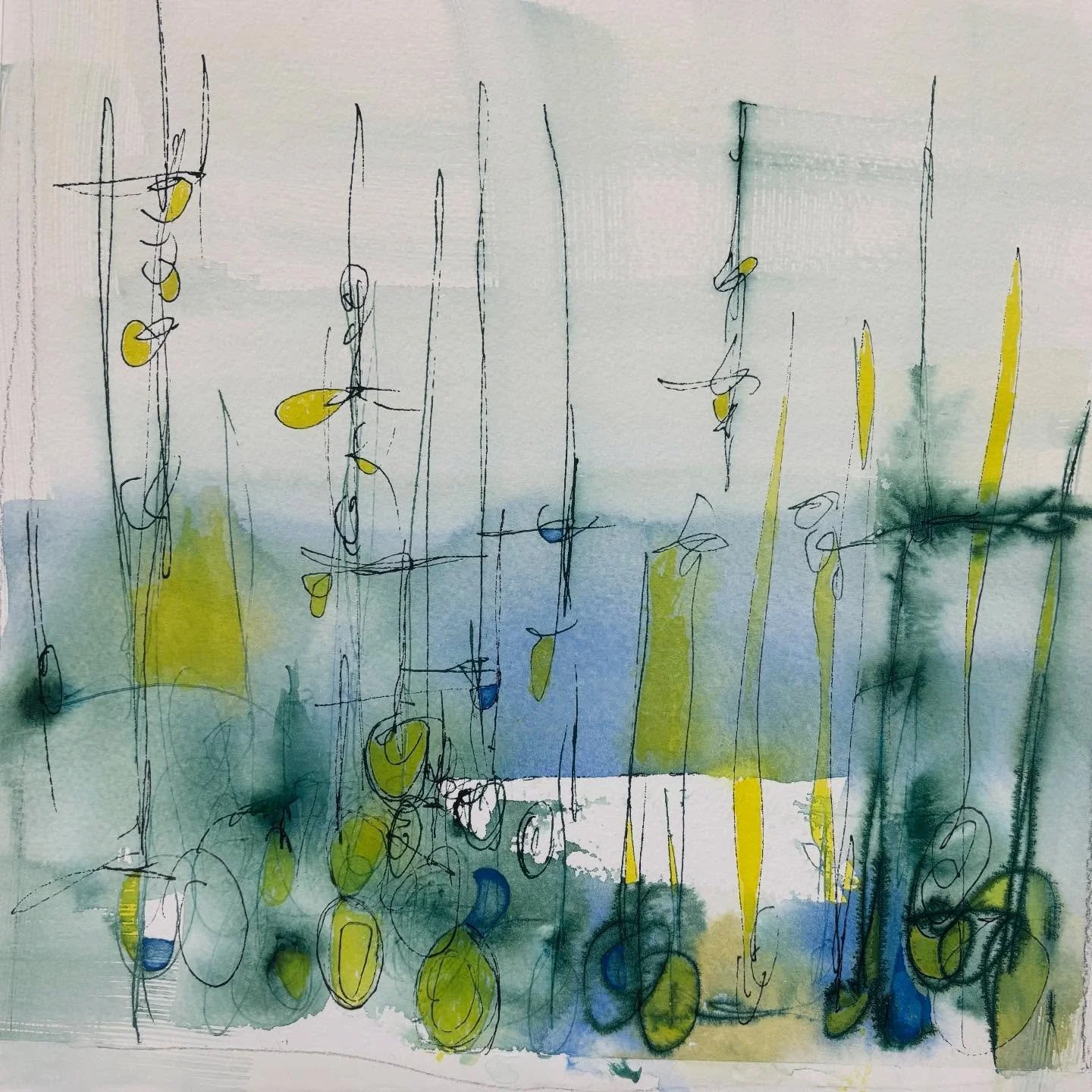 Doodles.
I love the lines moving around.  #dailyart #dailydrawing #morningsketch #acrylicinks #watercolor