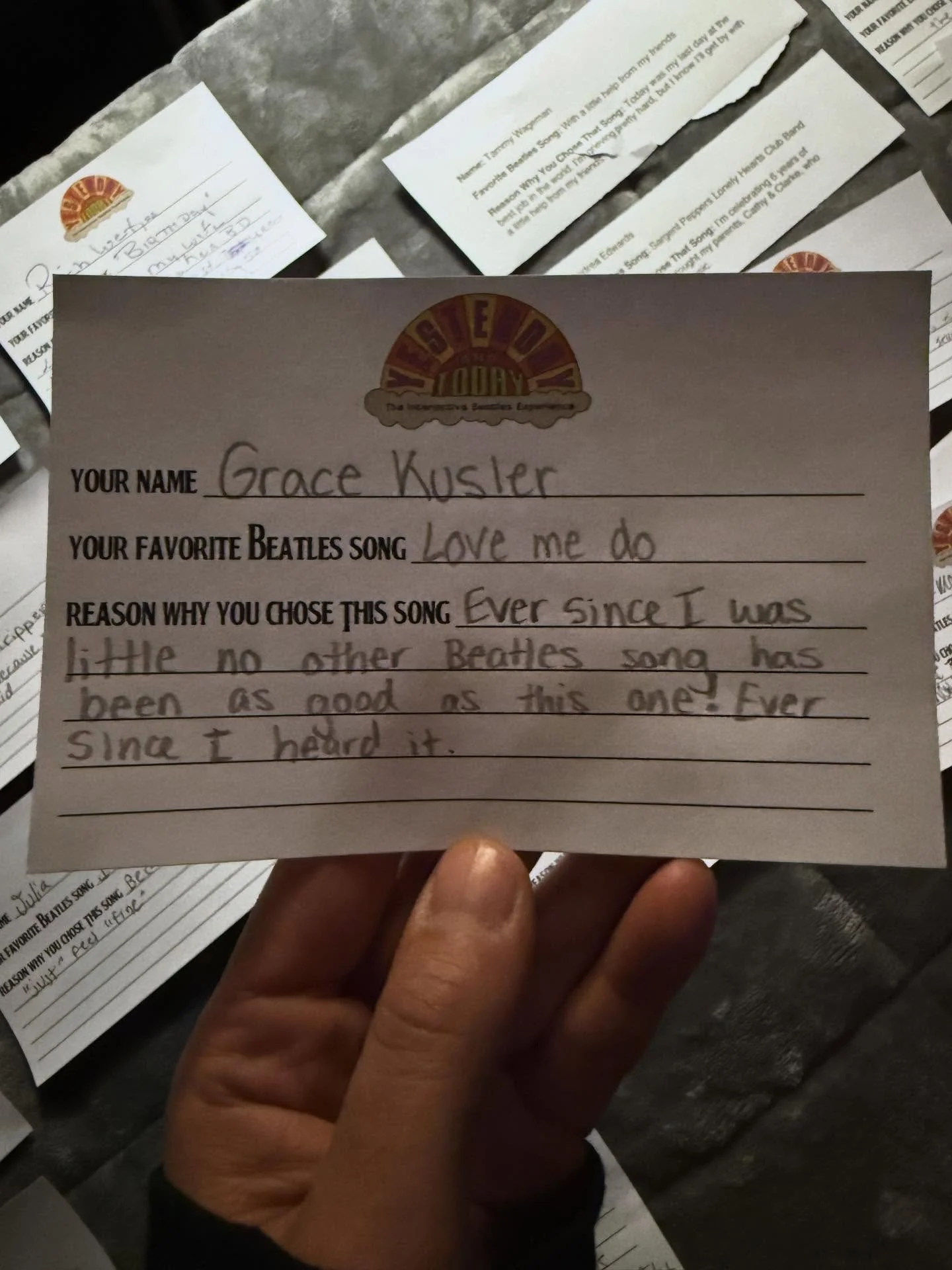&ldquo;Ever since I was little no other Beatles song has been as good as this one! Ever since I heard it.&rdquo; - Grace