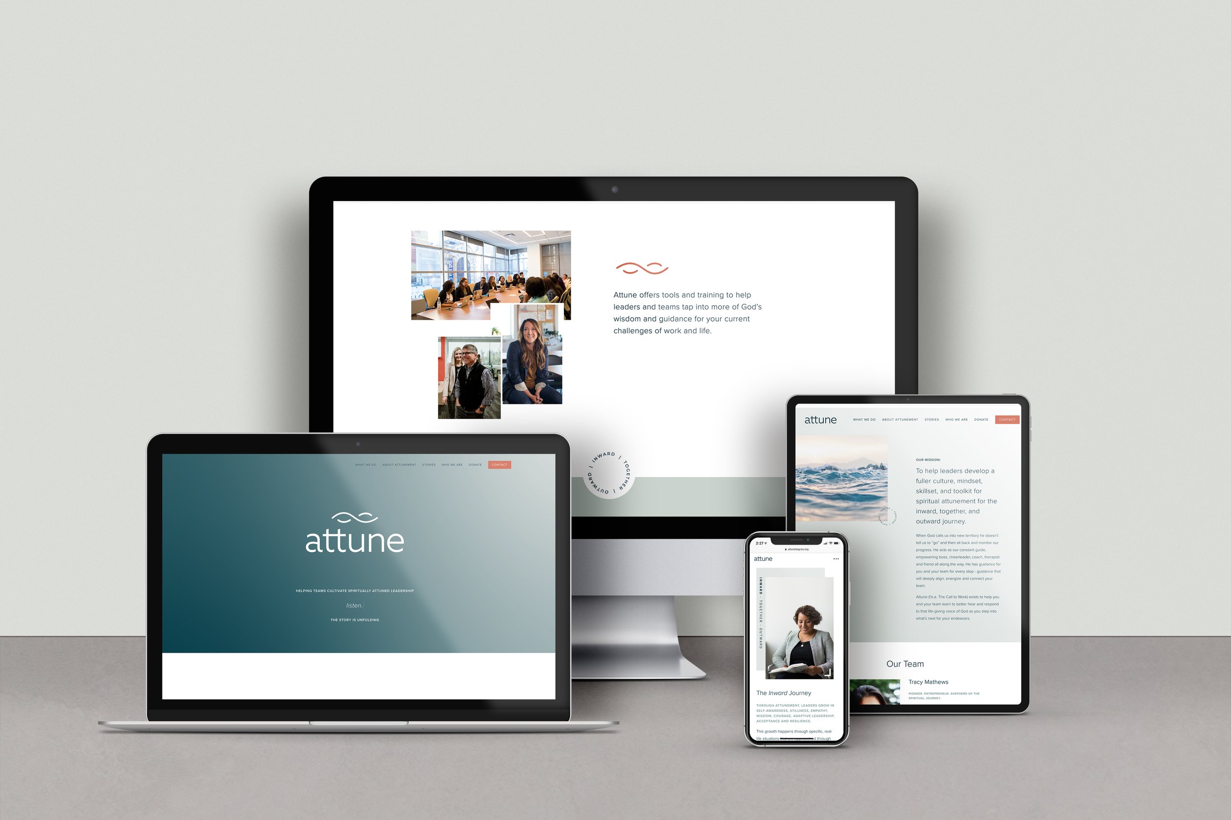 Graphic design website Attune