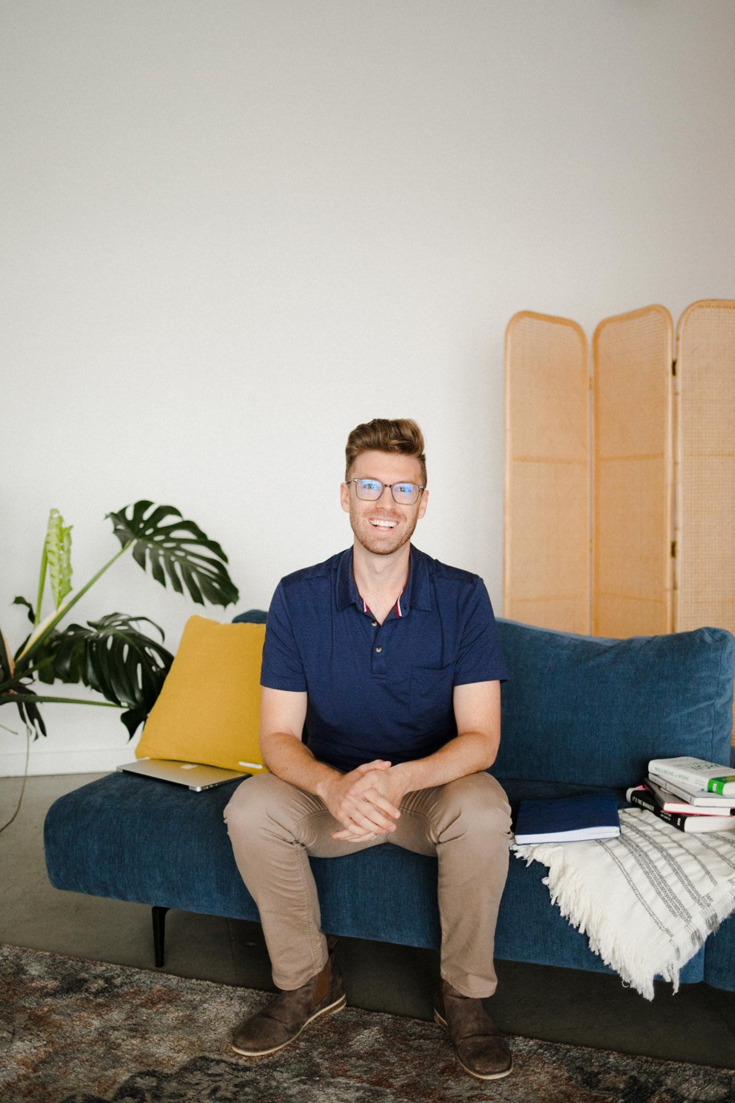 Studio Headshot photography of the founder of Johann Baker Coaching