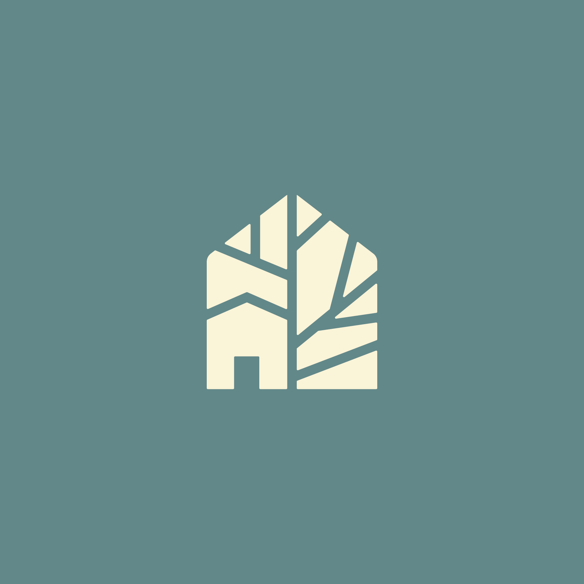 Wildwood Gathering Brand mark of house and tree shape together