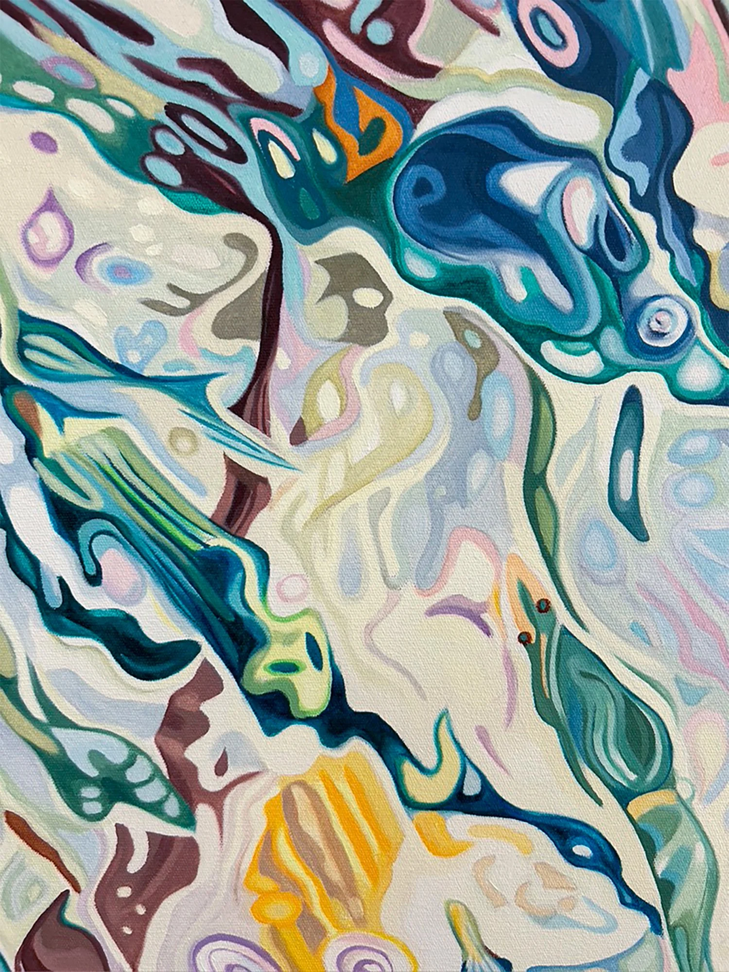 LUMINOUS LIQUID II,  detail, oil on canvas