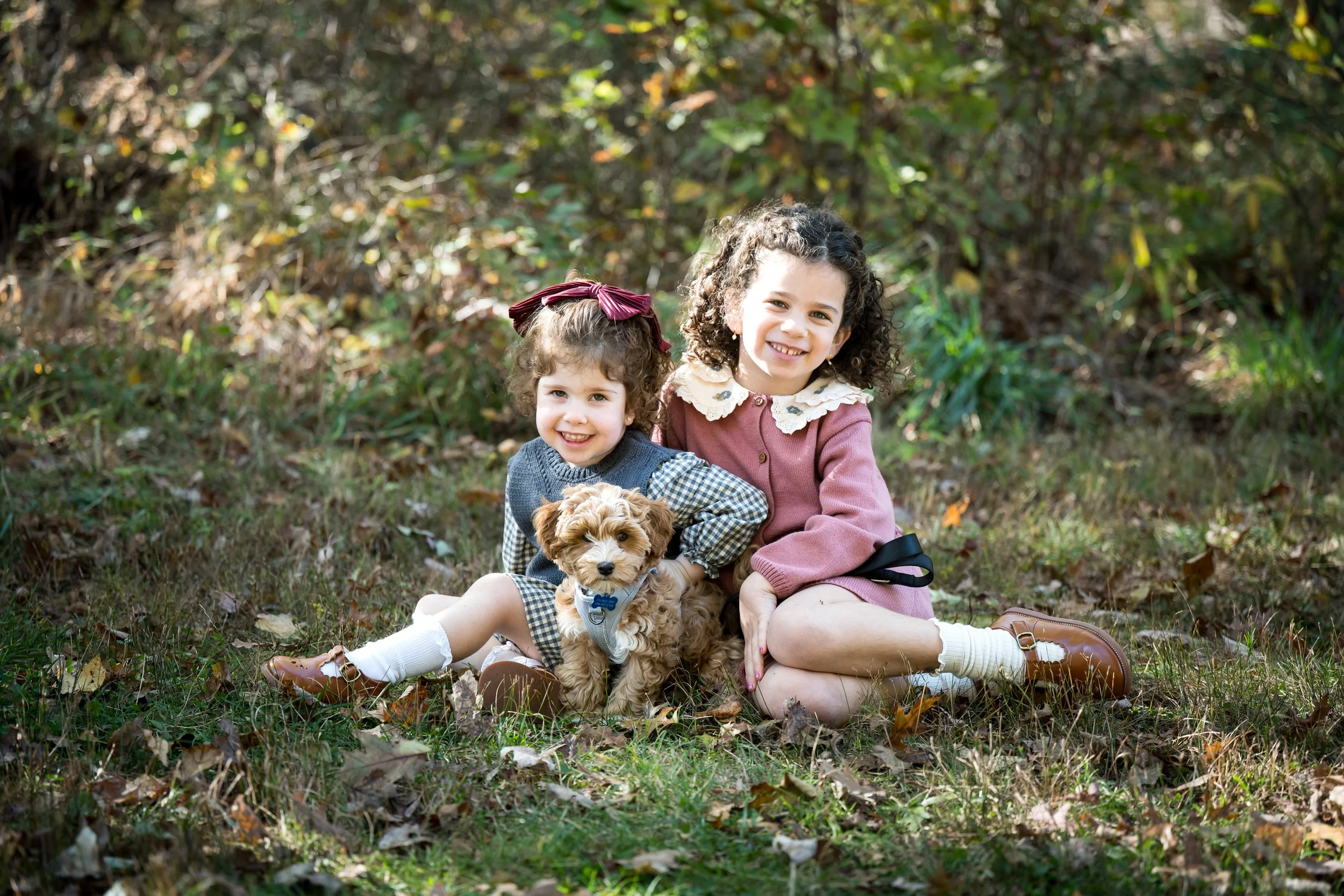 Children With Puppy Family Photo 