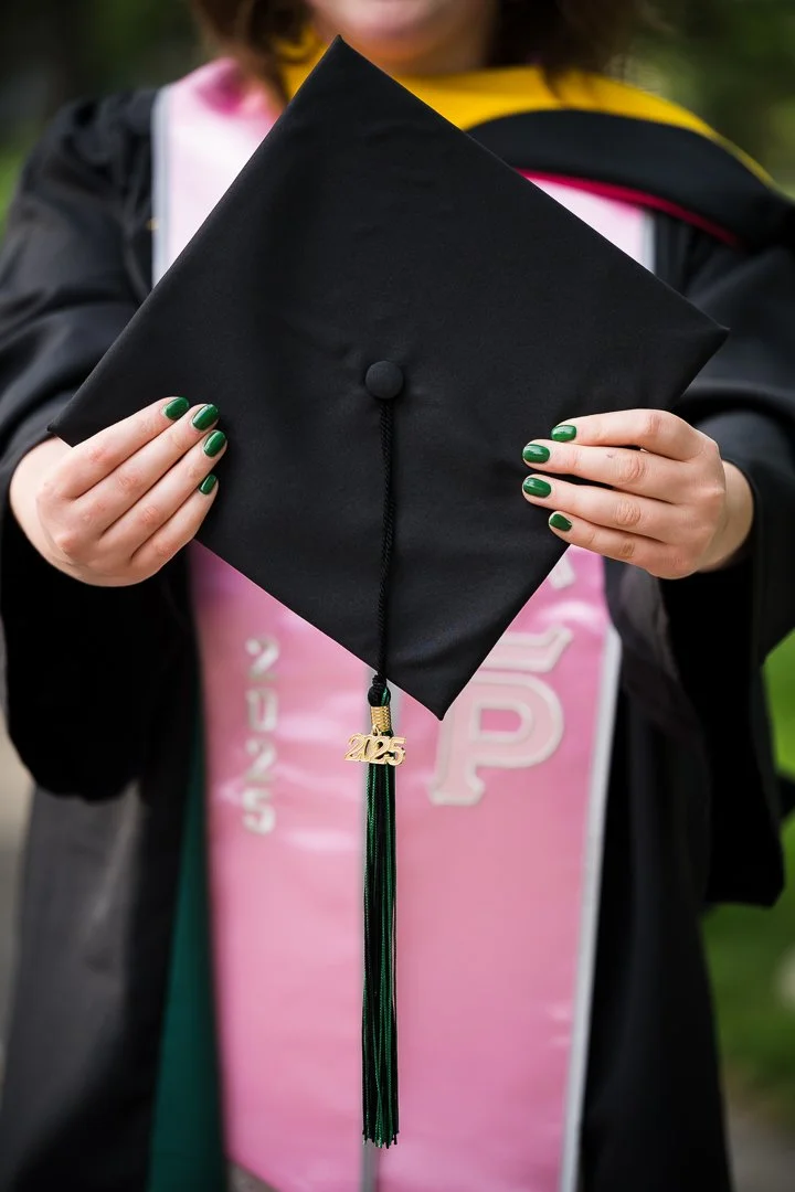  close up of graduation cap with tassel and class of 2025 detail 
