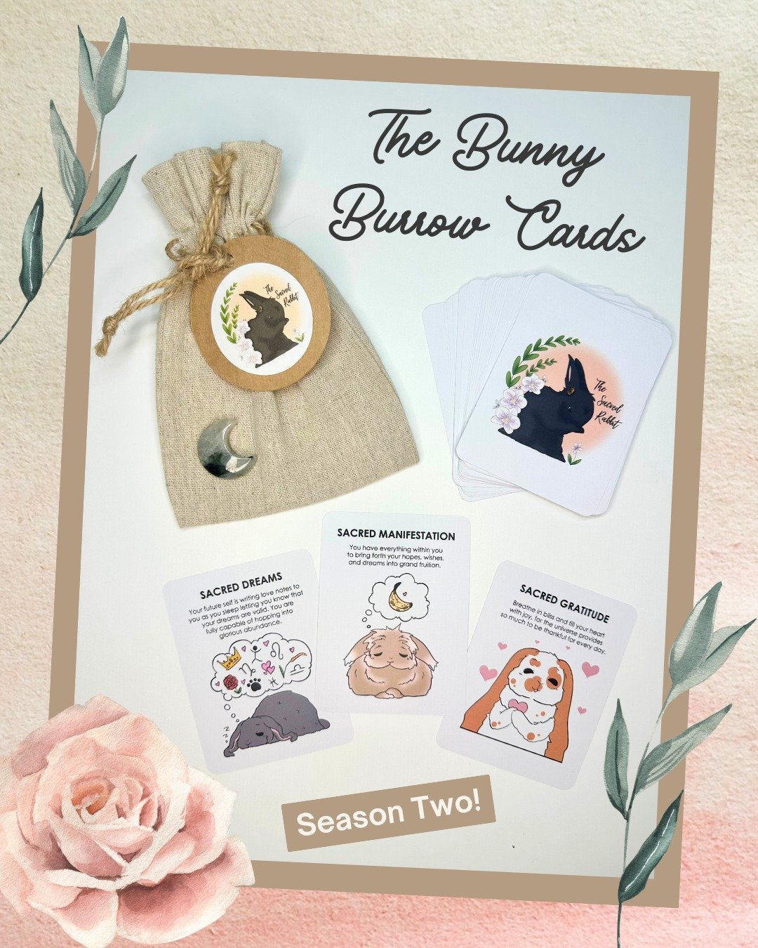 First came a Sacred Dream, then Sacred Manifestation, &amp; now never-ending Sacred Gratitude! 🌟🐰 The Bunny Boss &amp; I created the Bunny Burrow Card Deck during the pandemic to help humans live life more like bunnies with a few bits of sacred bun