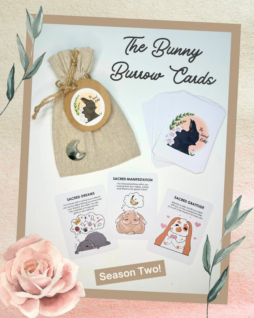 First came a Sacred Dream, then Sacred Manifestation, &amp; now never-ending Sacred Gratitude! 🌟🐰 The Bunny Boss &amp; I created the Bunny Burrow Card Deck during the pandemic to help humans live life more like bunnies with a few bits of sacred bun