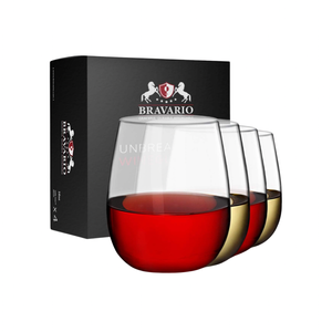 Unbreakable Stemless Wine Glasses, Set of 4