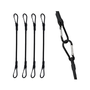24in Bungee Cords with Carabiner Hooks, 4-Pack