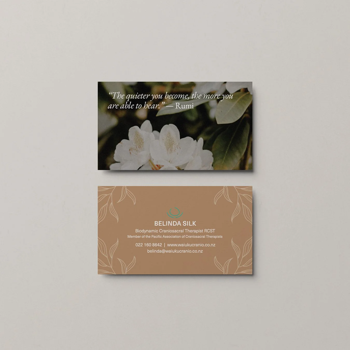 Great design doesn&rsquo;t just look beautiful - it regulates how a brand feels.

When we designed the new business cards for Waiuku Craniosacral Therapy, the goal wasn&rsquo;t simply to create stationery. It was to translate the feeling of the pract