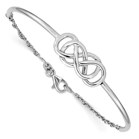 Equilibrium Silver Plated Infinity Bangle Friends, 20 cm, Metallo