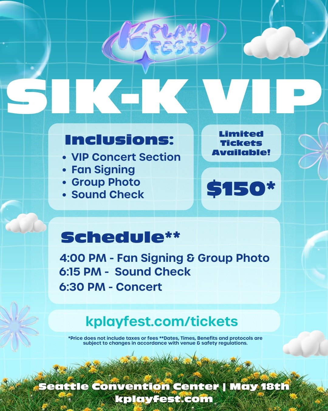 🔔 RING RING ‼️ You asked for it! Sik-K VIP package is now available! ✨Limited✨ quantities are now LIVE, so be sure to grab them before it's too late! 

VIP Package Inclusions:
🥇 VIP Concert Section
✍️ Fan Signing 
📸 Group Photo
🎤 Sound Check

💫 