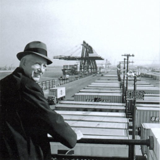 Malcolm McLean: North Carolina trucker and container shipping pioneer (1956).