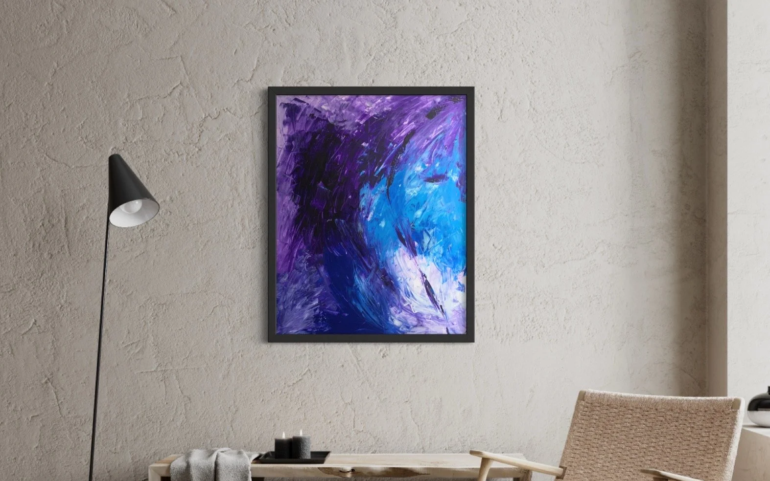 Blue Energy Rising abstract original painting available for sale one of kind art