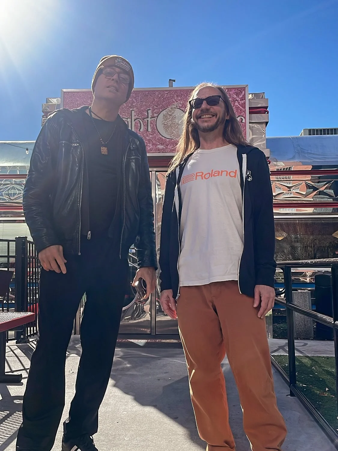 Lunchey boys hitting up some grubs before work. Visulite Theatre in Charlotte, NC tonight! 
@visulitetheatre