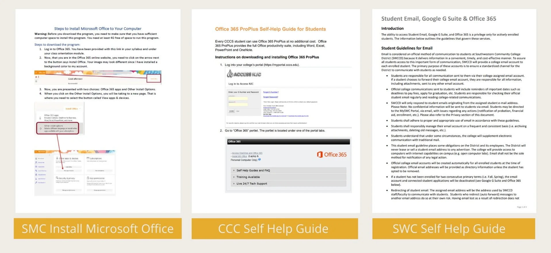 image of Three pdf documents
