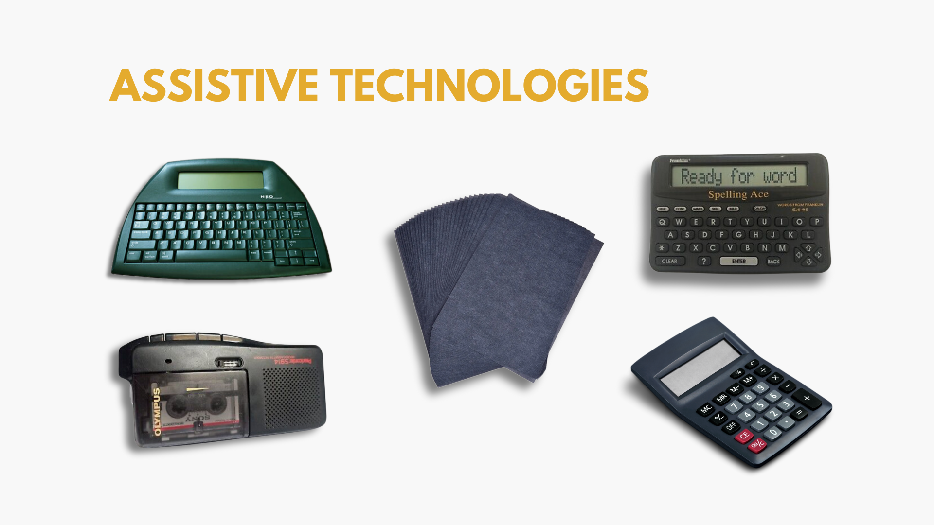 PICTURE OF AT typing and recording devices