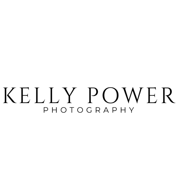 Logo with text "Kelly Power Photography" on a white background.
