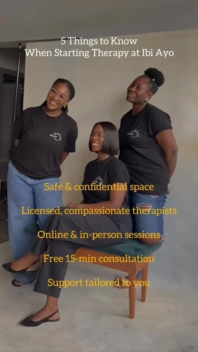 Thinking about starting therapy but not sure what to expect?
Here are 5 things you should know when seeking therapy at Ibi Ayo:
Safe & Confidential Spaces
Everything you share stays between you and your therapist. We create a space where you c
