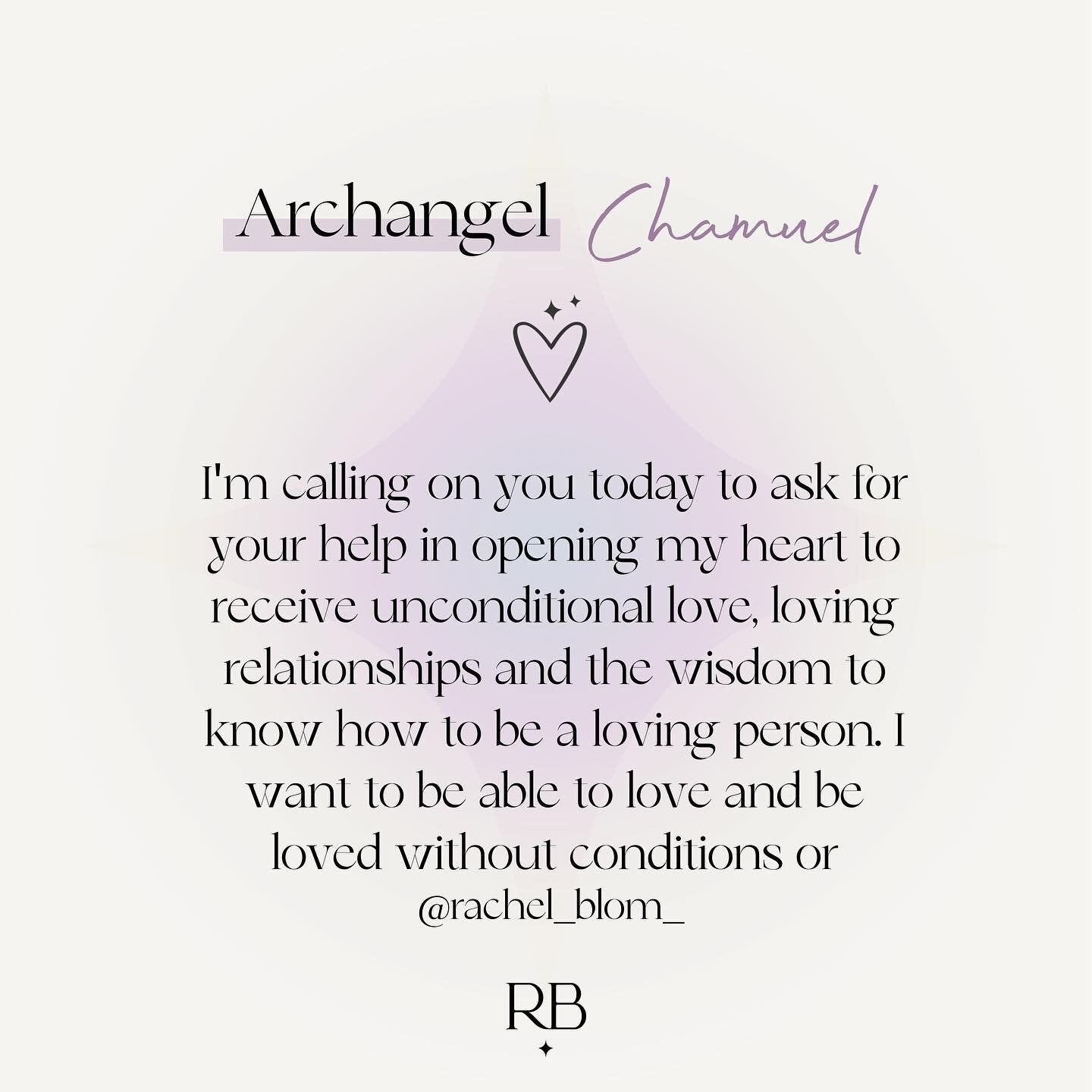 Drop a ❤️ to invoke Archangel Chamuel&rsquo;s loving presence, divine support and healing energy. 😇

✦

For 1:1 readings or mentoring, see link in bio.

Rachel x

✧

🔮 Follow @rachel_blom_ credit and share for more inspiration and guidance 🔮