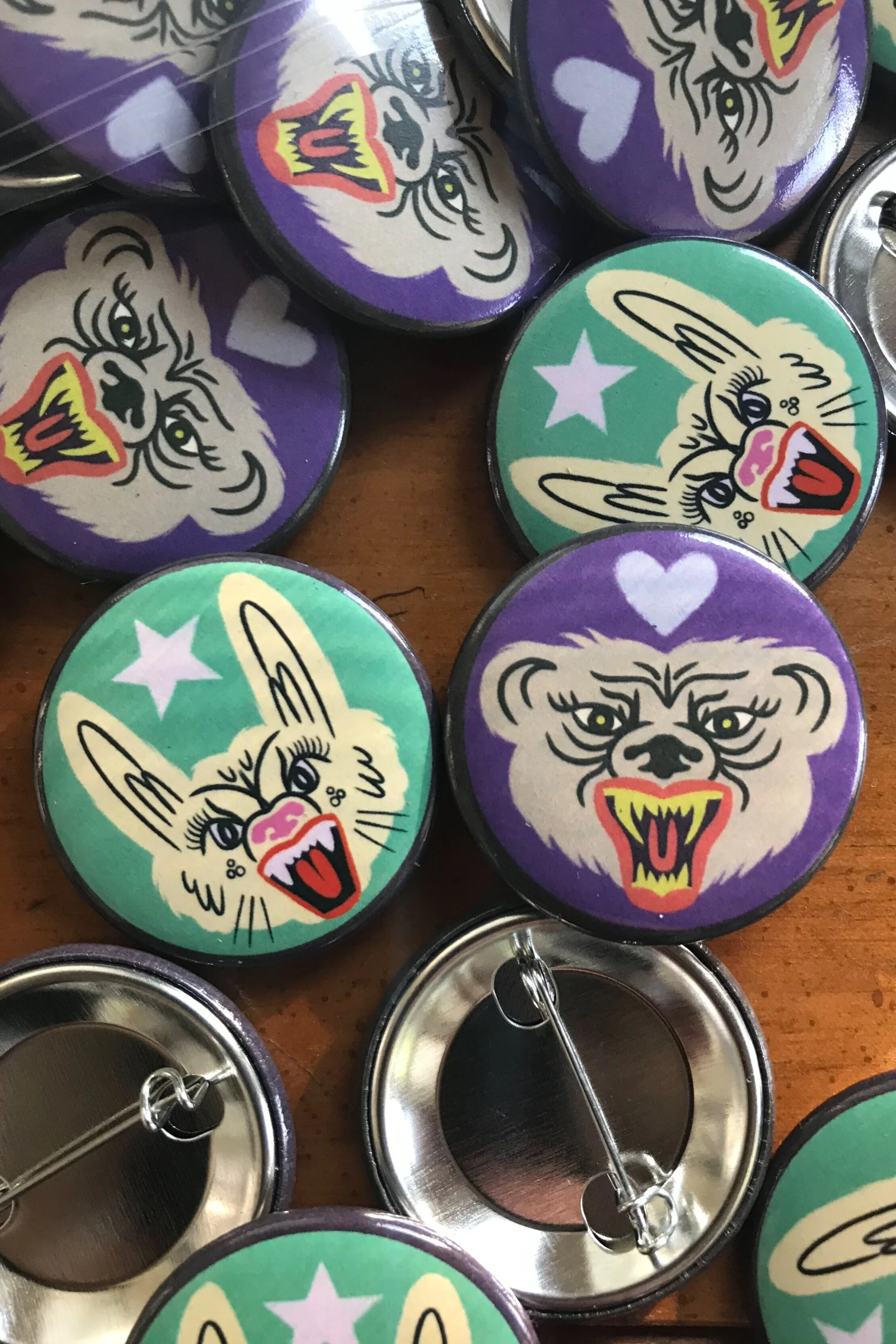 Fierce Lady Animal buttons