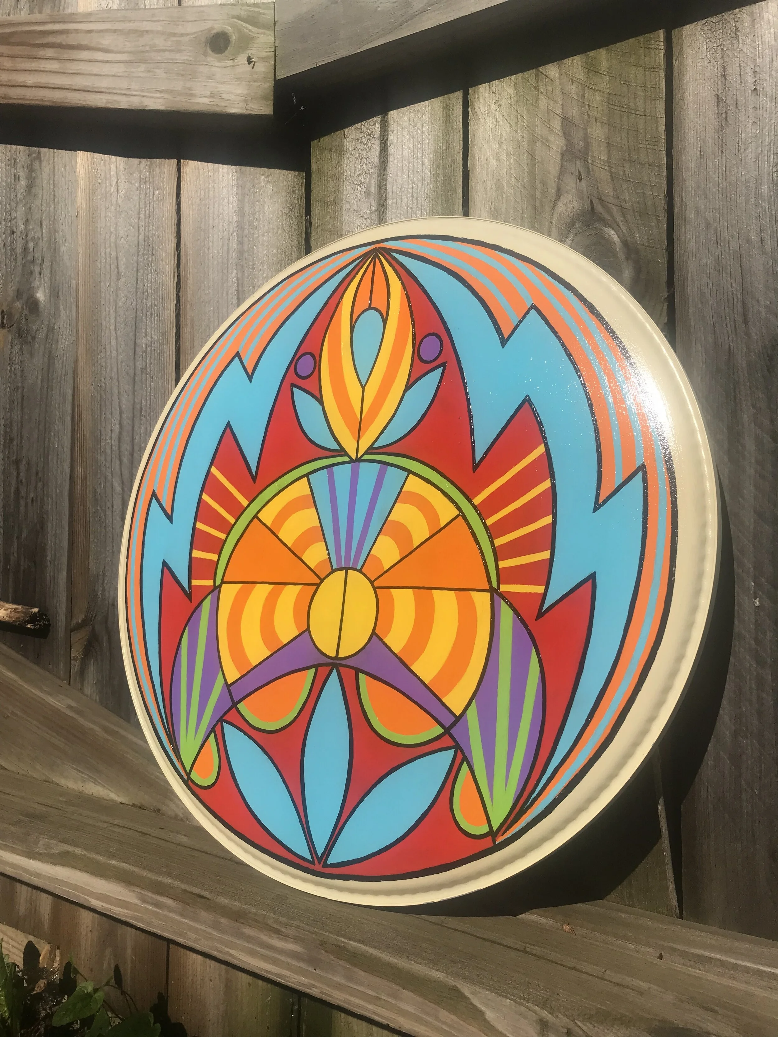 Hand painted bass drum head