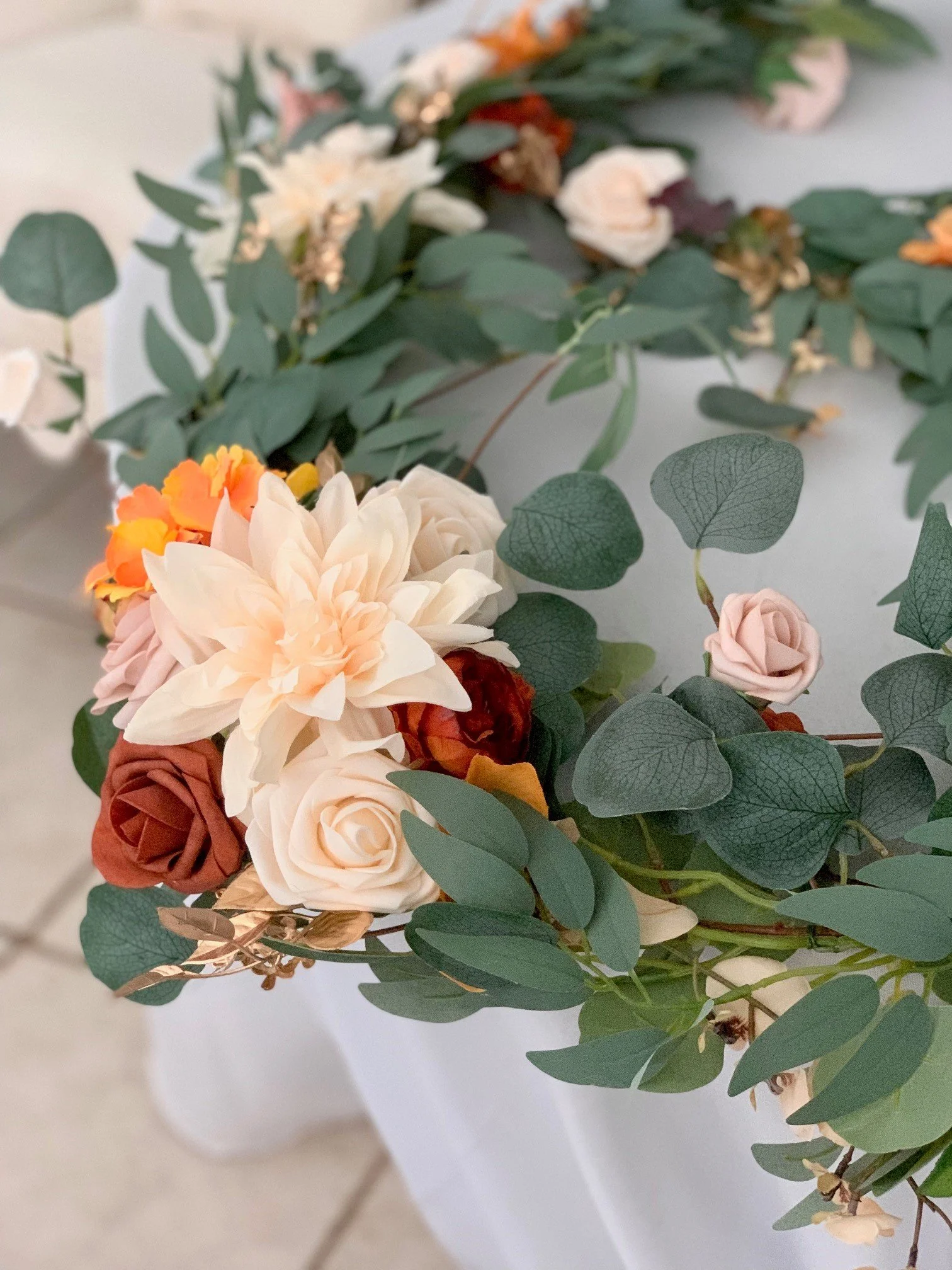 Teracotta, Cream, Fall Toned Table Garland 2.jpg
