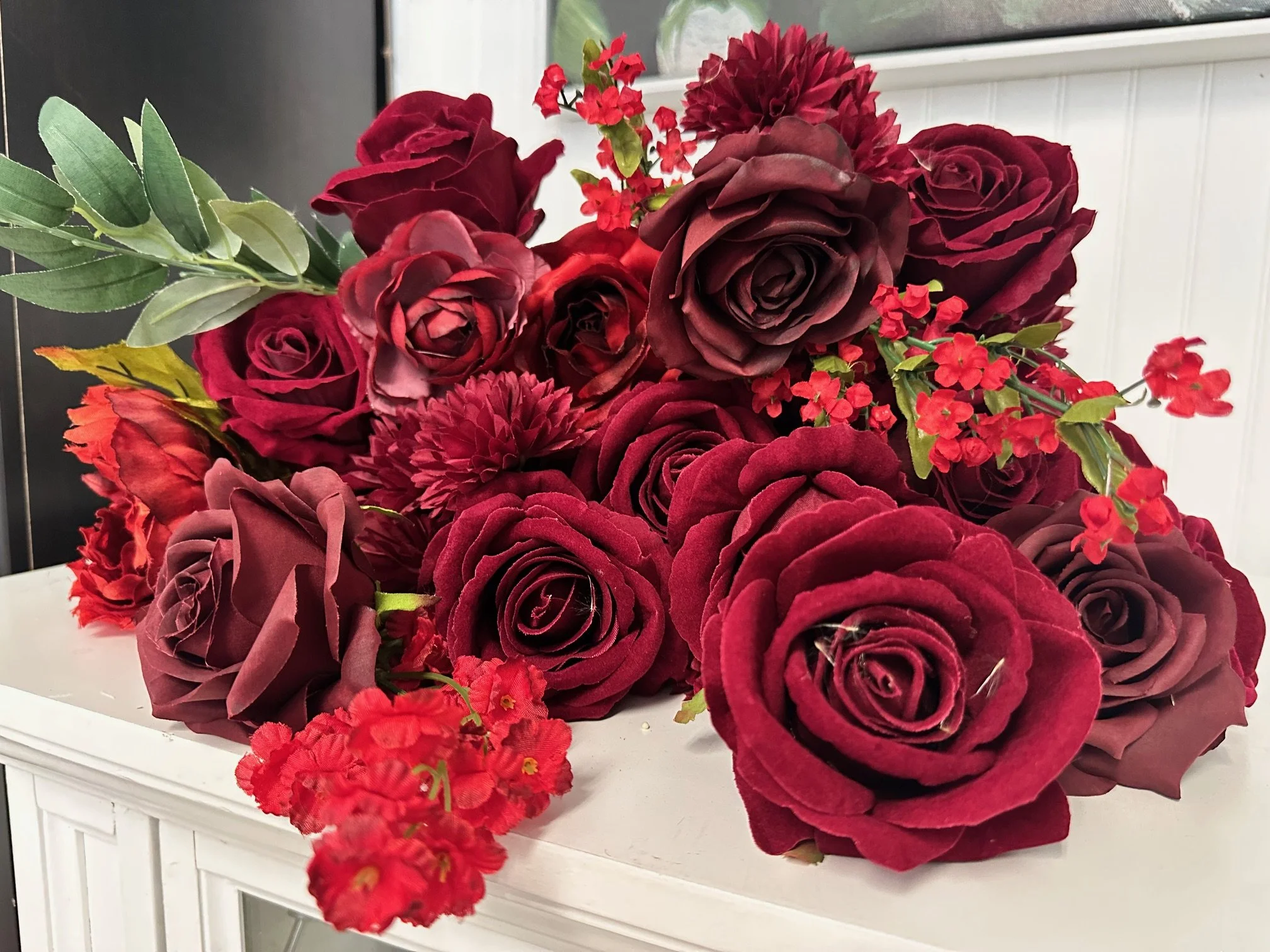 Various Red and Burgundy Floral Stems