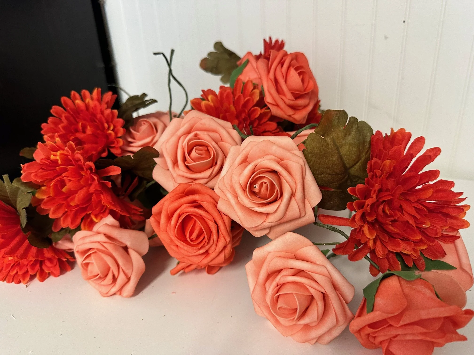 Various Bright Orange Floral Stems