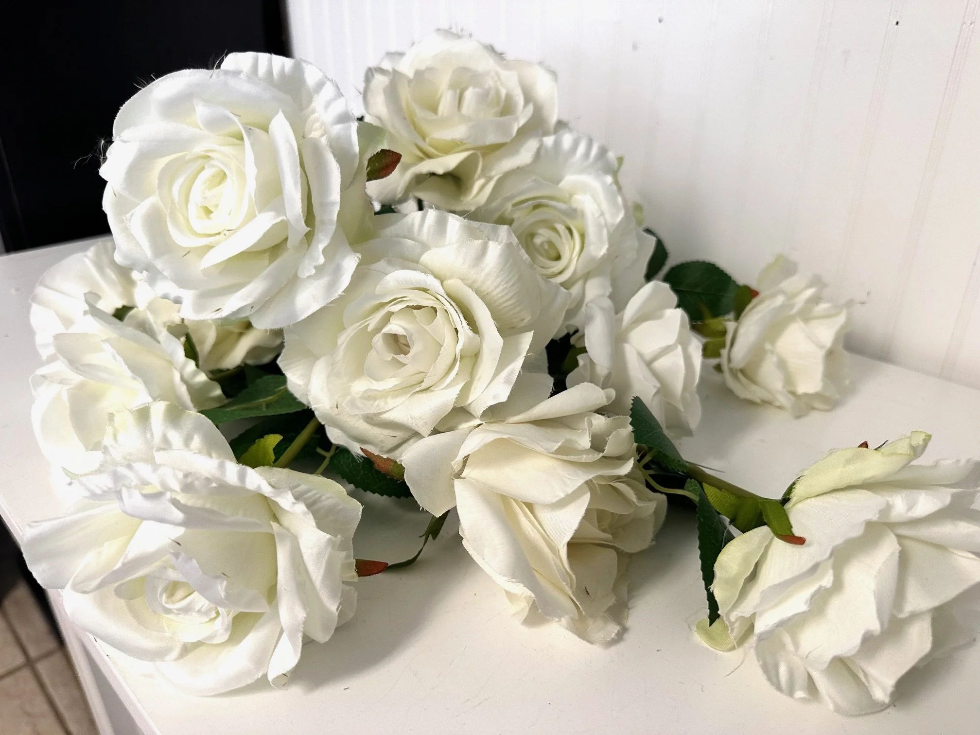 Various White Rose Floral Stems