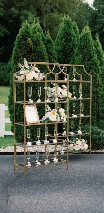 Gold Glass 5 Tier Bookshelf