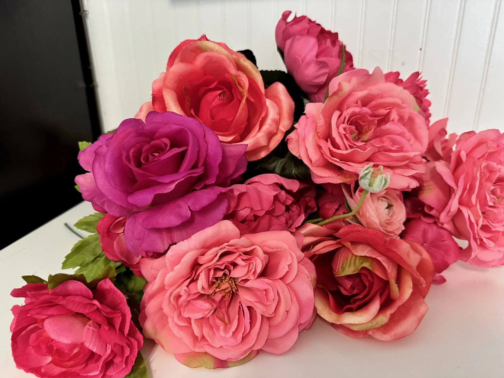 Various Dark Bright Pink Floral Stems