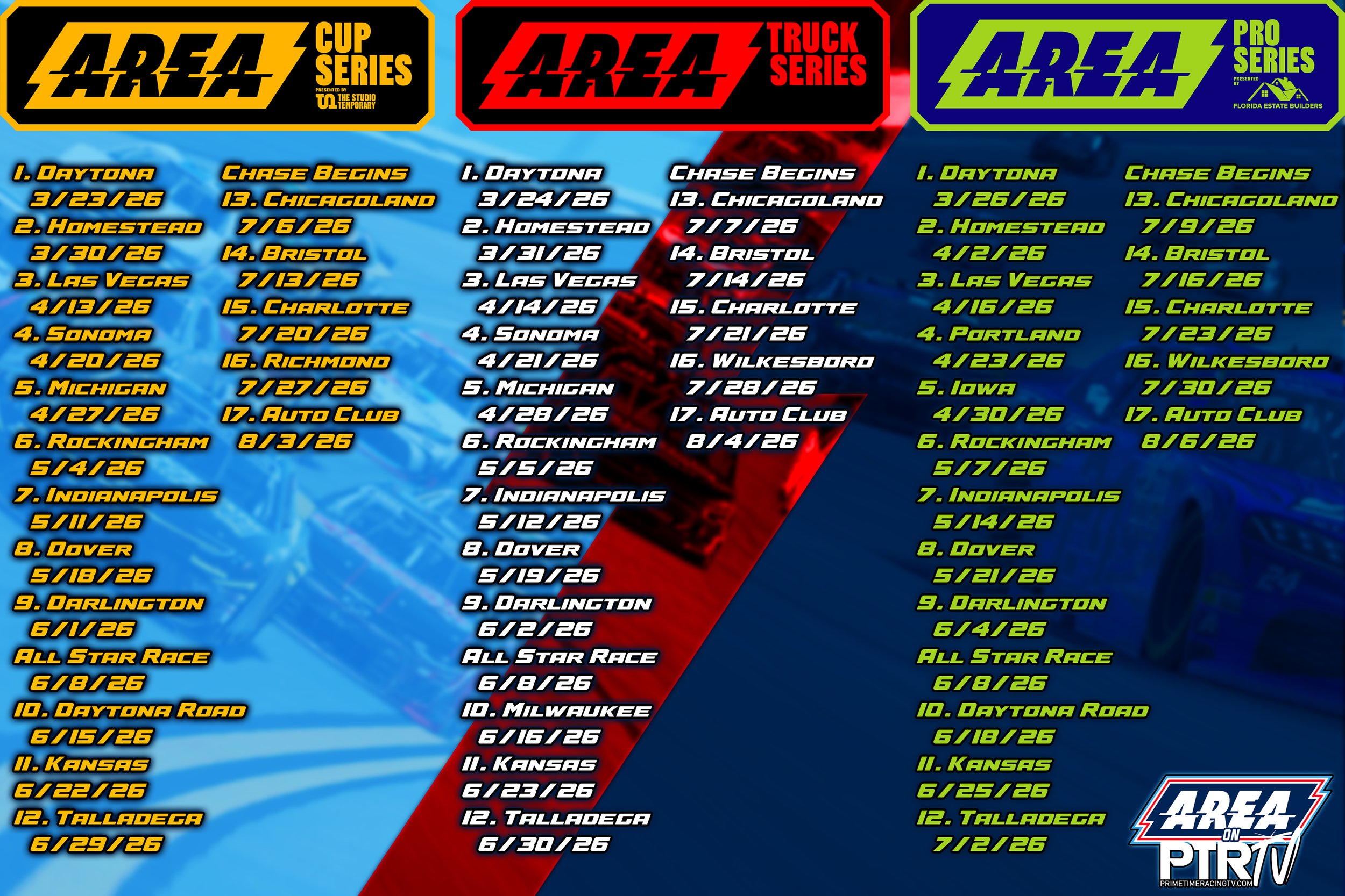 AREA Announces Season 8 Schedule, Sign-Up Dates, and Broadcast Partnership with Prime Time Racing TV