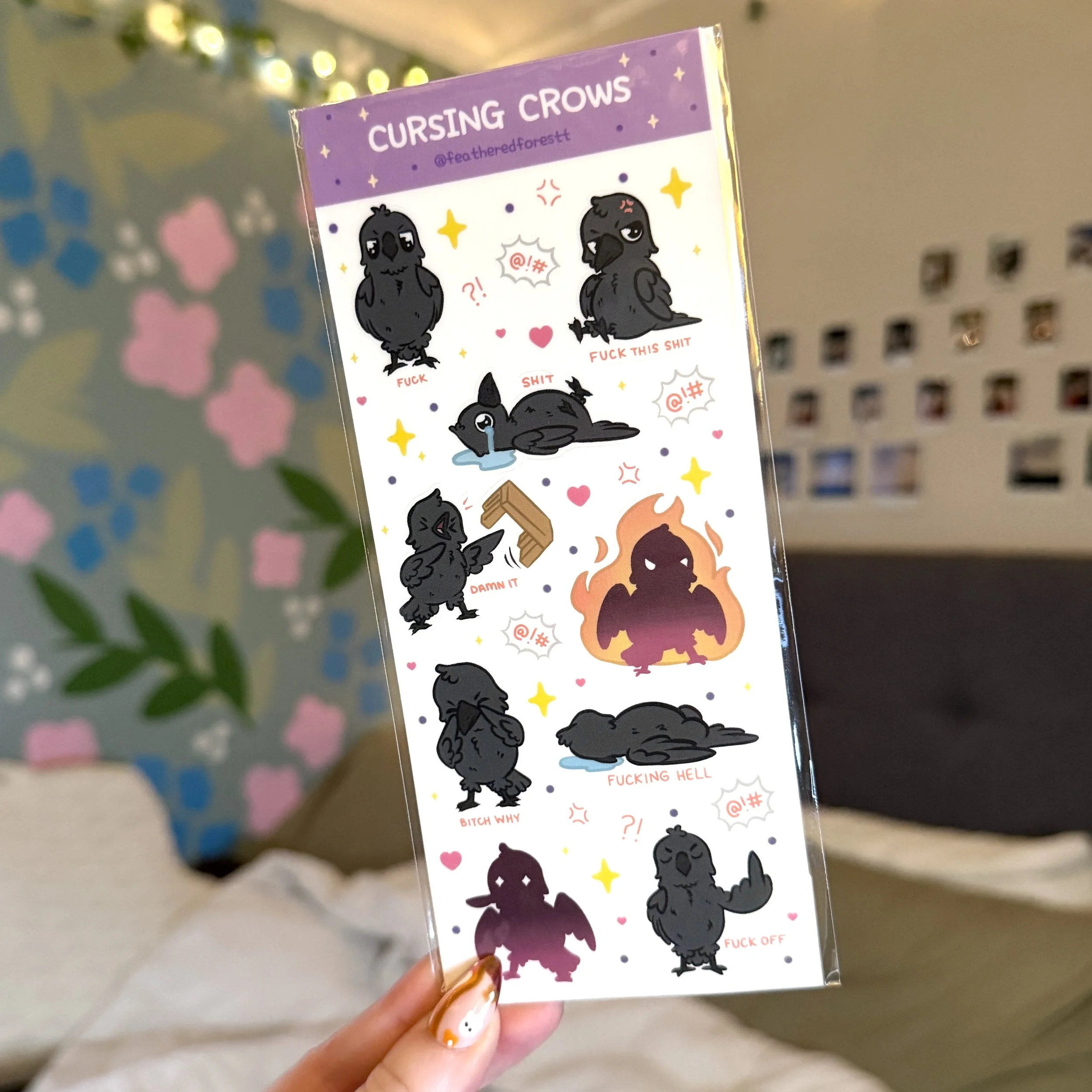 Cursing Crow Sticker Sheet