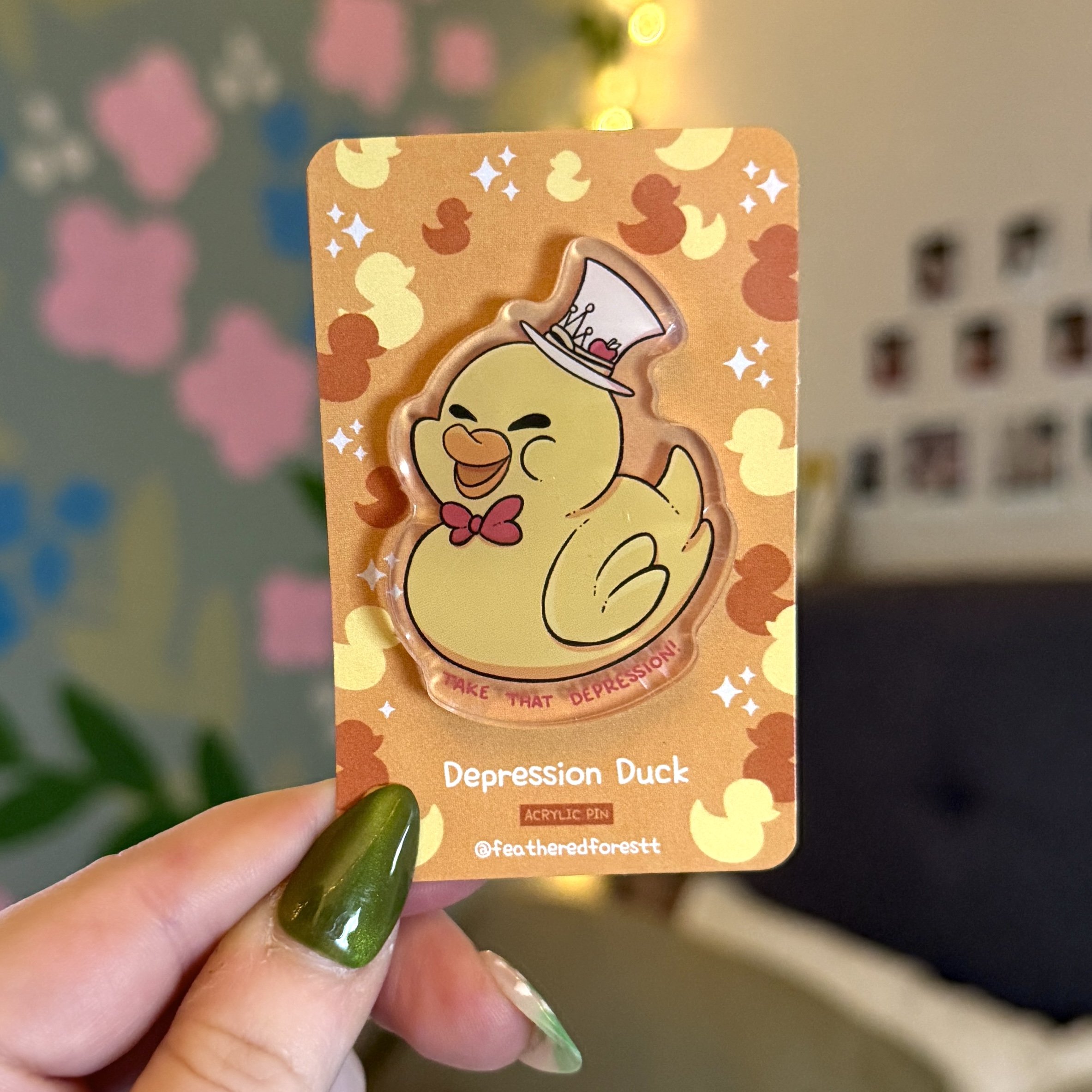 Depression Duck Acrylic Pin