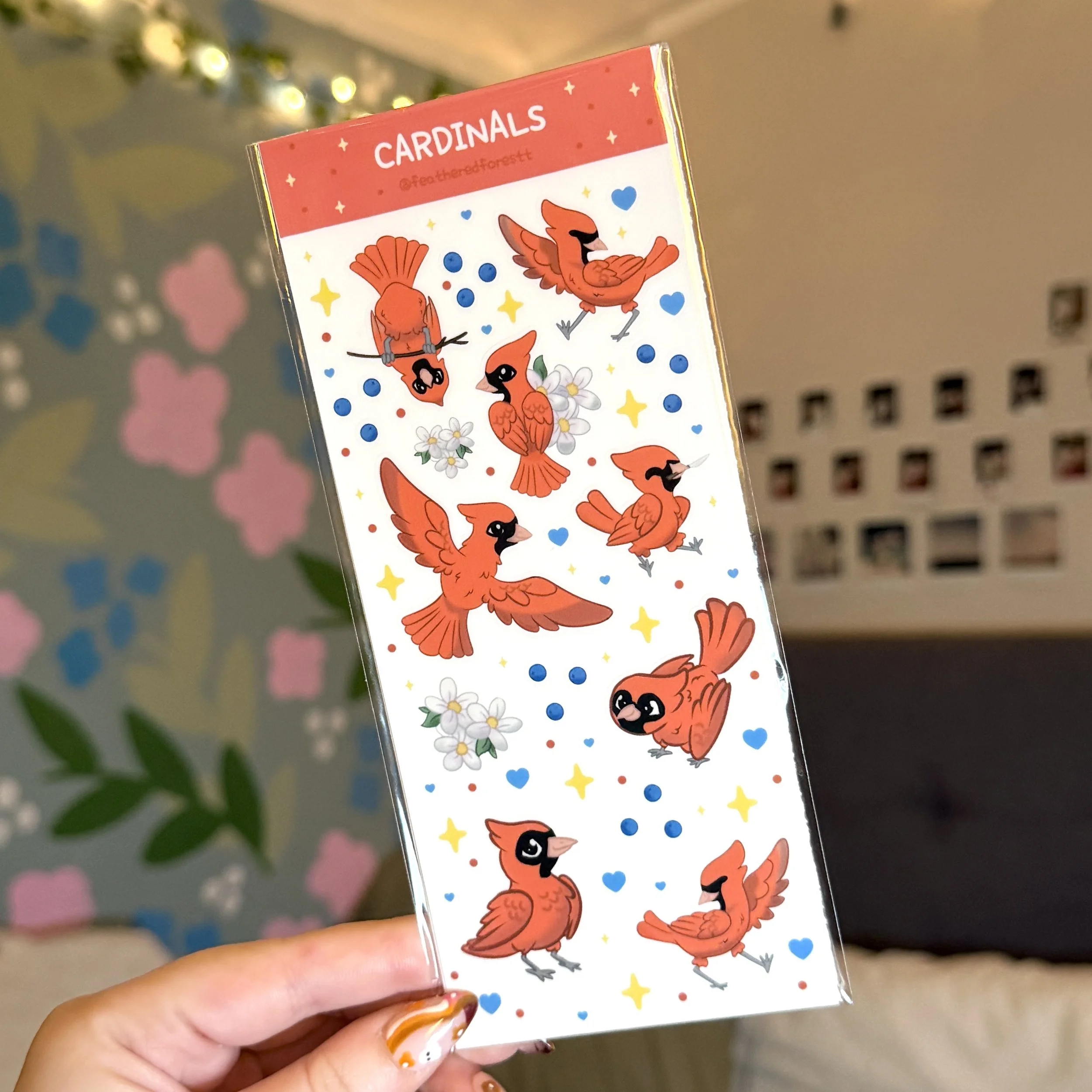 Northern Cardinal Sticker Sheet