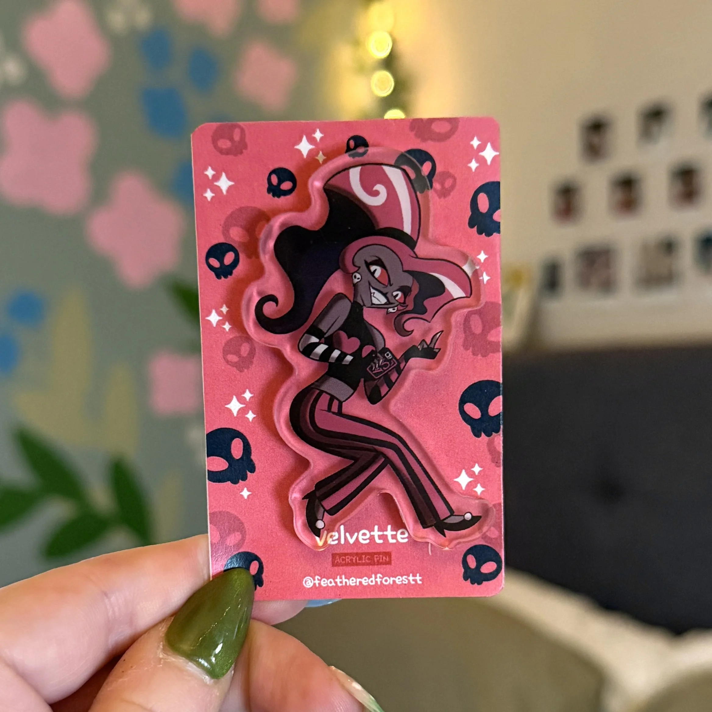 Velvette Acrylic Pin