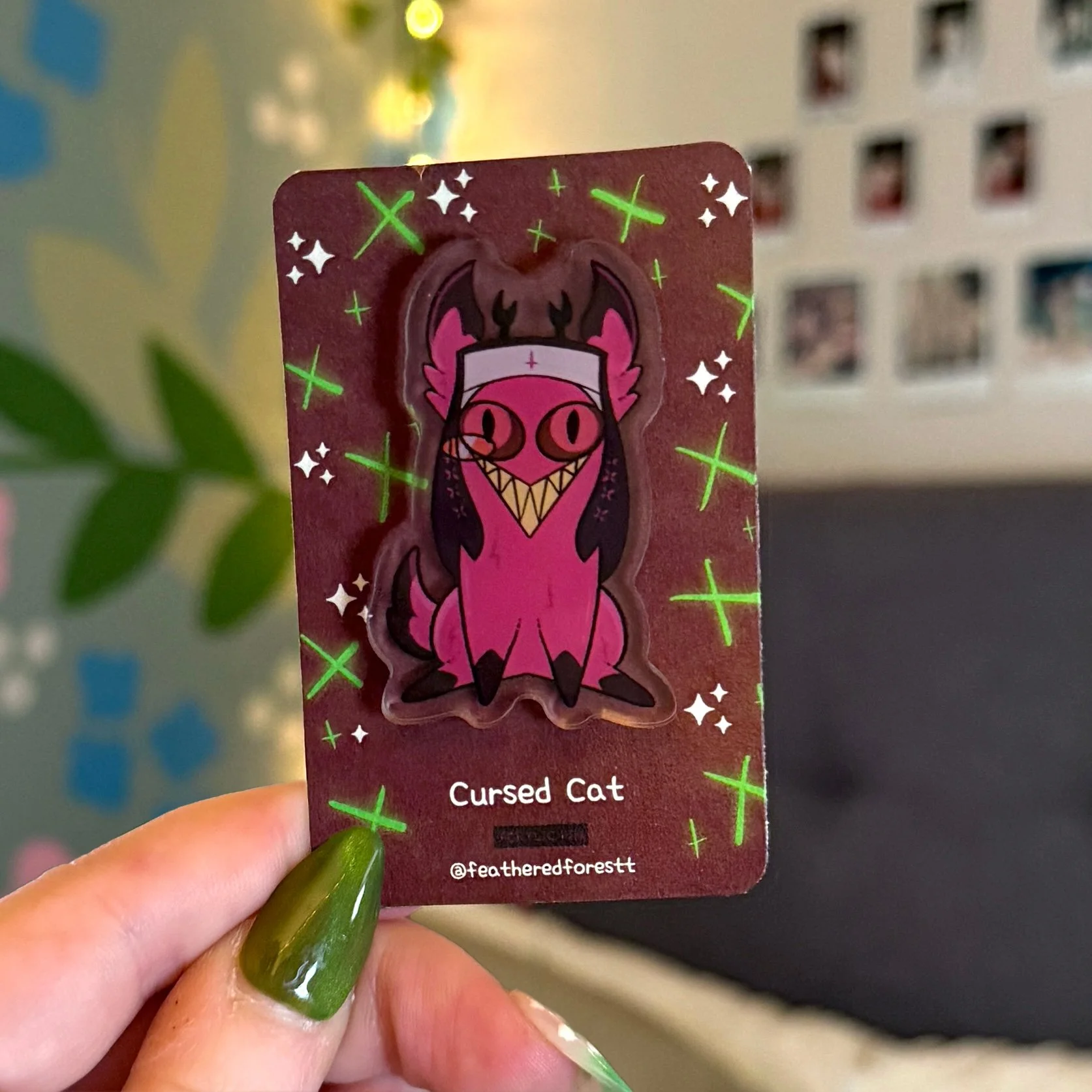 Cursed Alastor Cat Acrylic Pin
