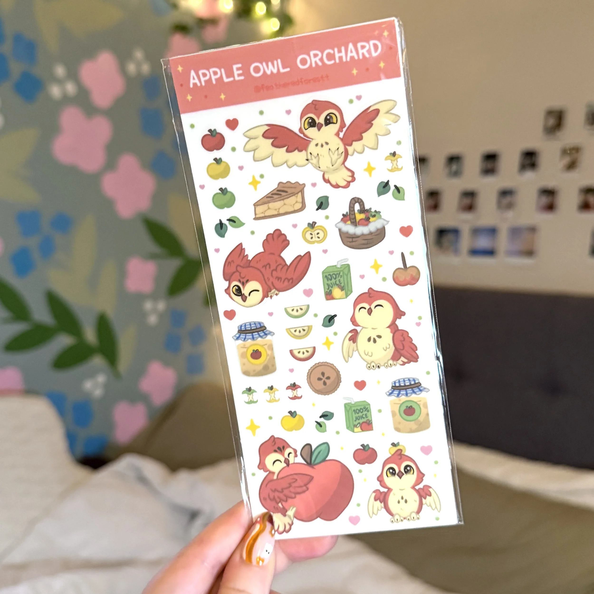 Apple Owl Orchard Sticker Sheet