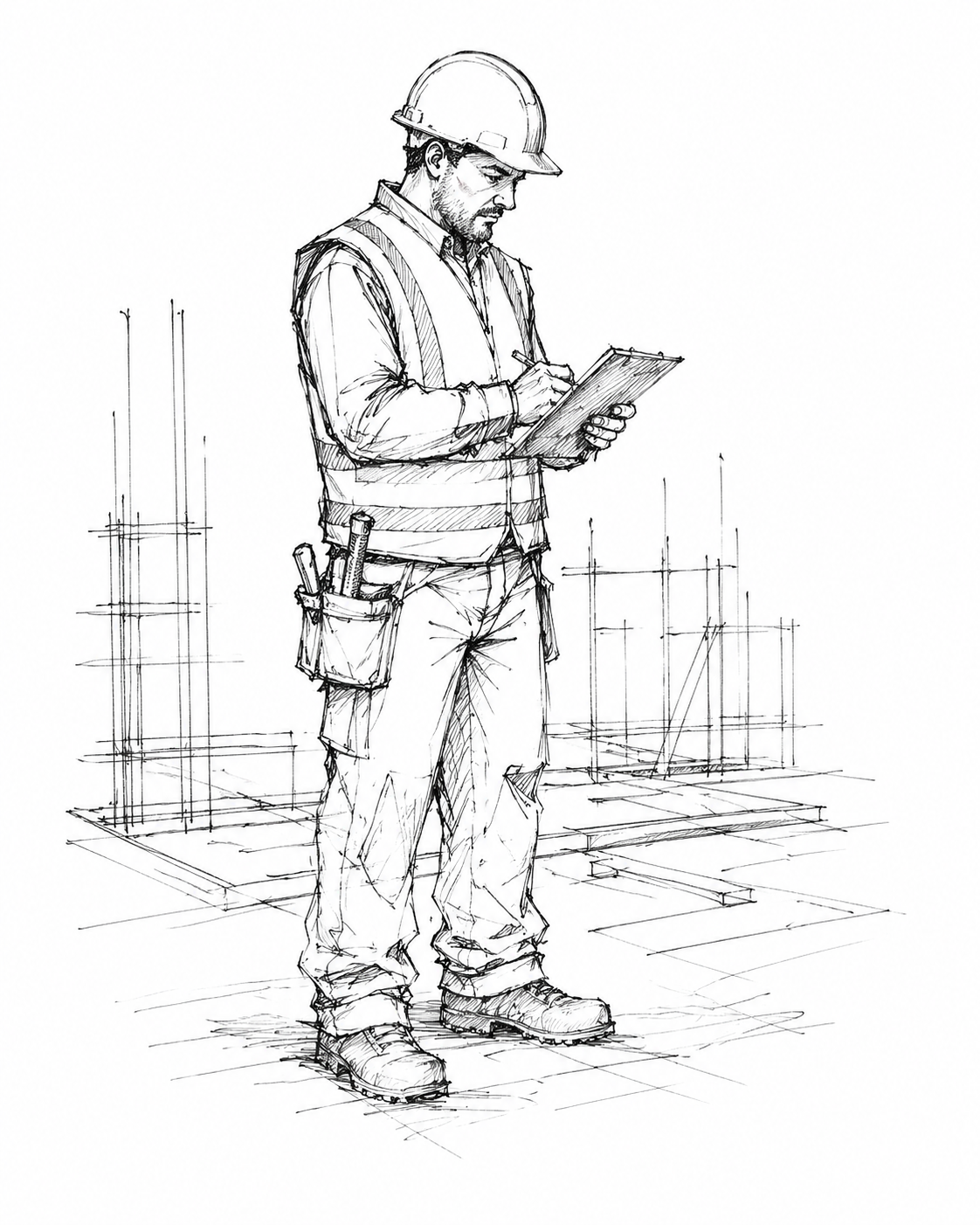 Modern house exterior with large windows, adjacent to a landscaped garden area with a lawn, paving, white gravel, and wooden deck, surrounded by lush greenery under a partly cloudy sky.