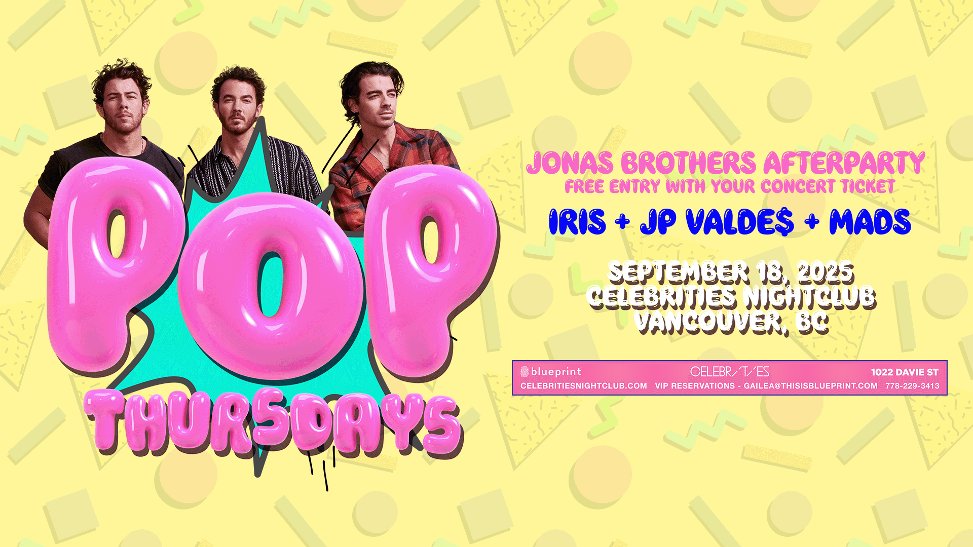 Pop thursdays - jonas brothers afterparty