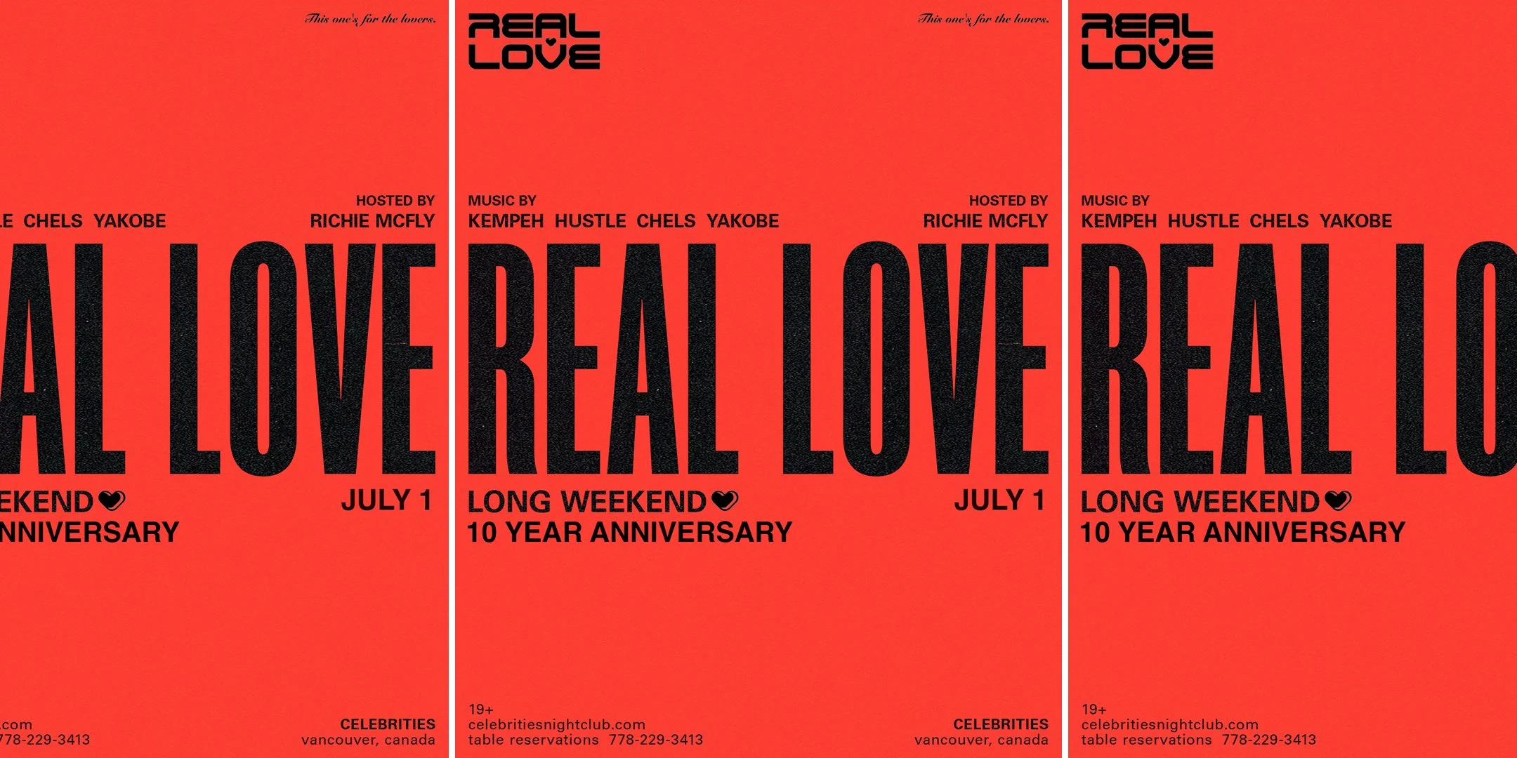 REAL LOVE LONG WEEKEND - 10 YEAR ANNIVERSARY