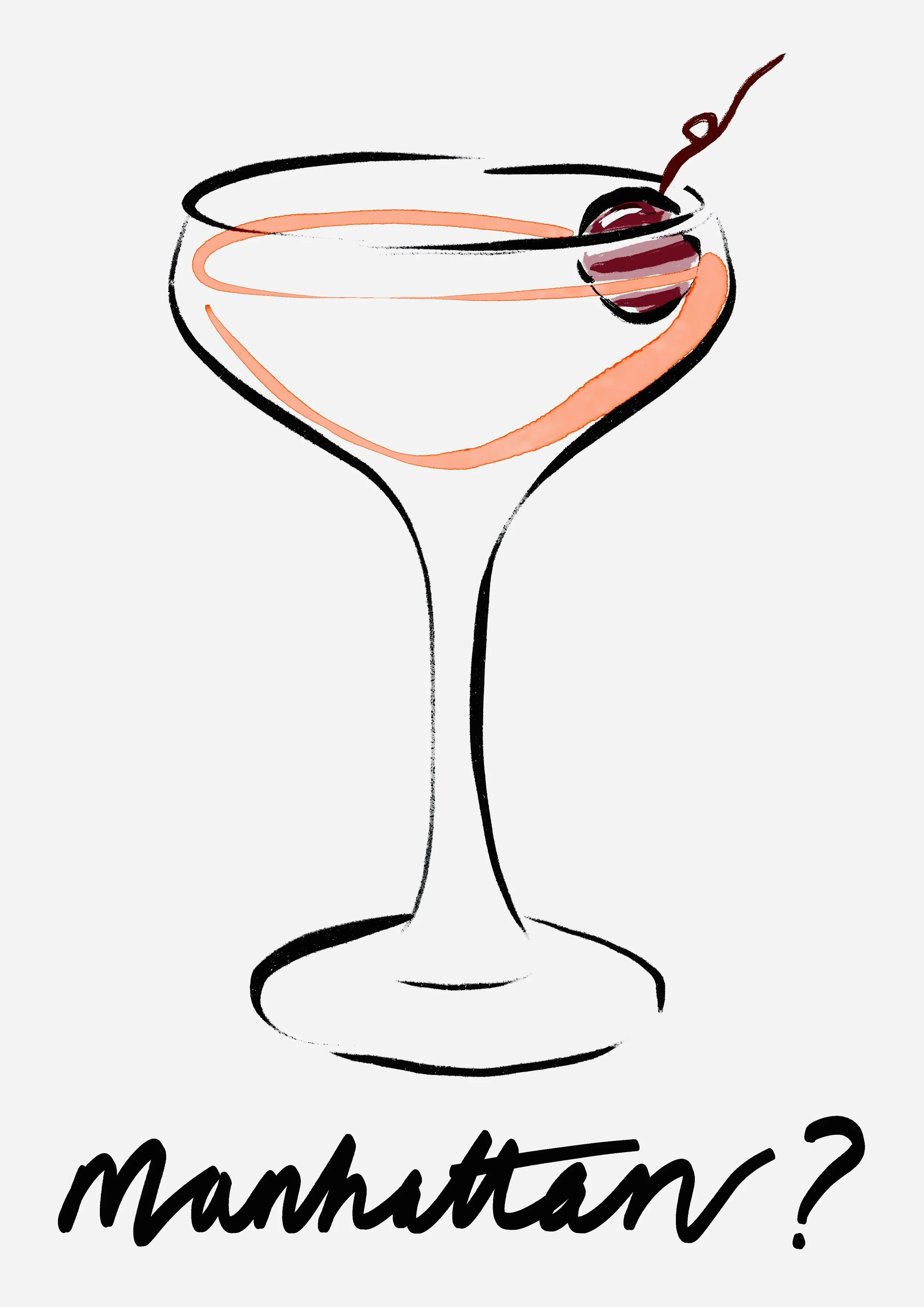 Commission for Cocktail Illustration, Manhattan