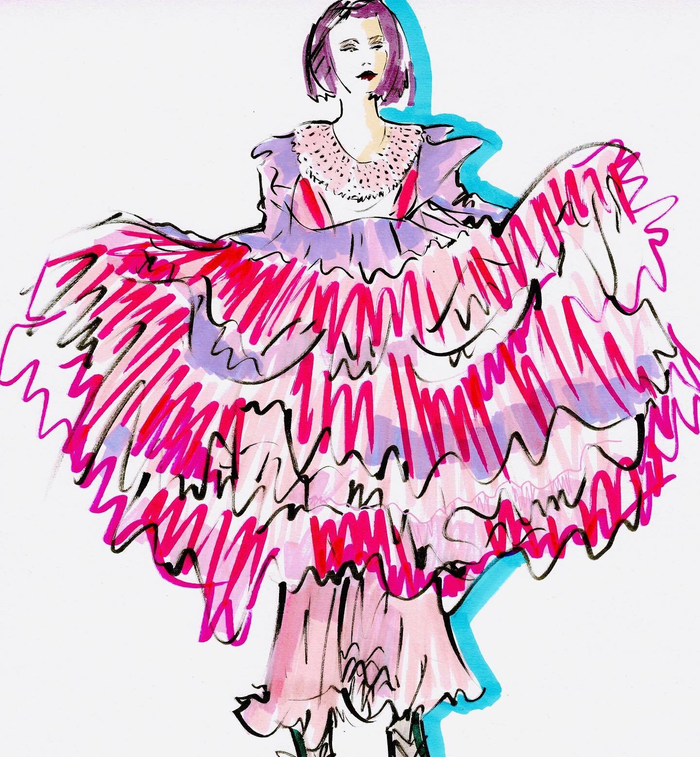 Sketchbook detail of one of my favourite dreamy pink garments from @victimfashionst 
.
.
#fashionillustration #illustrator #illo #fashionartist #drawingfashion #dailydrawing #drawcouture #stylestories #fashionstories #contemporaryart #fida #art #igar