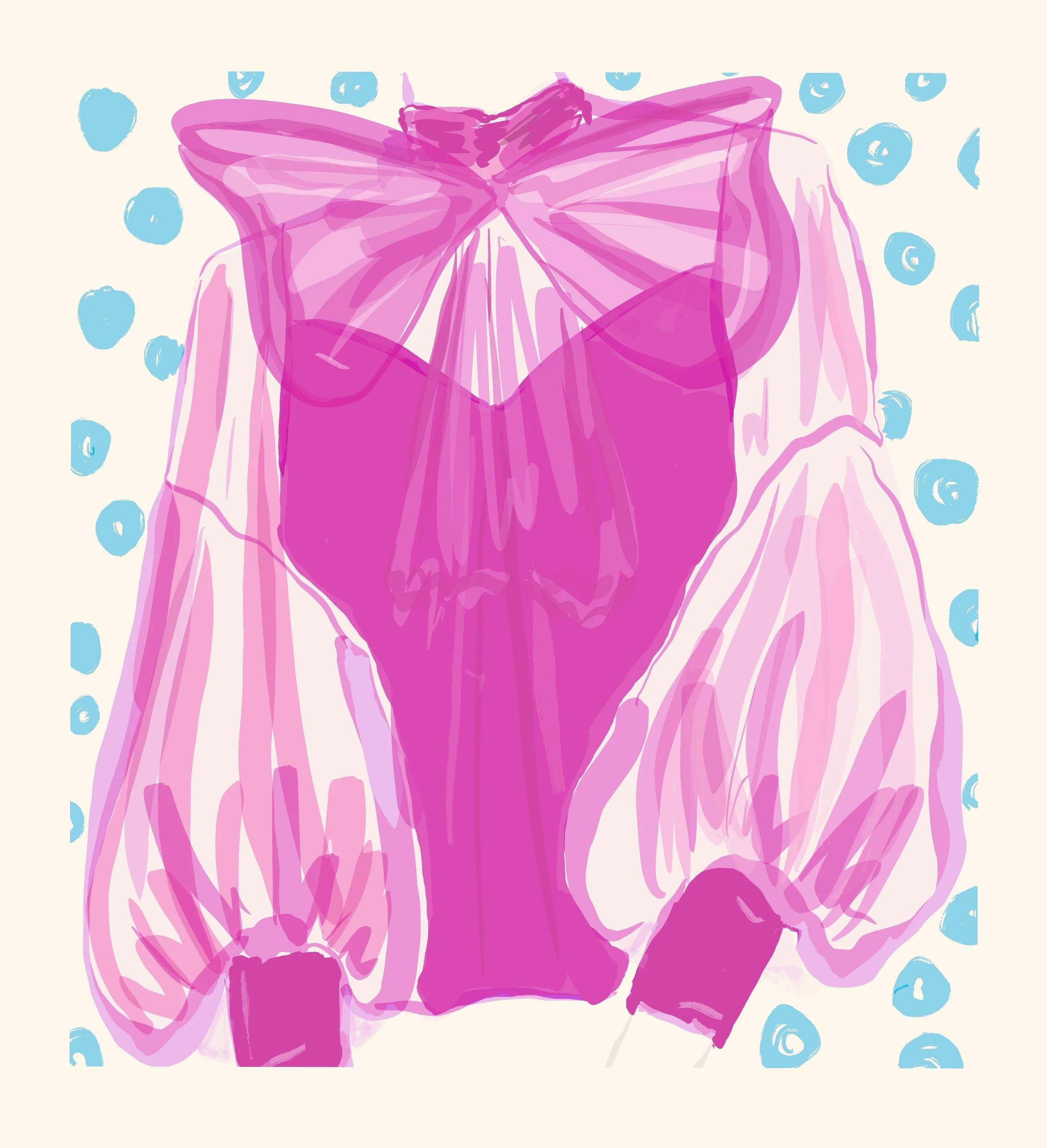 Hot Pink Chiffon Blouse