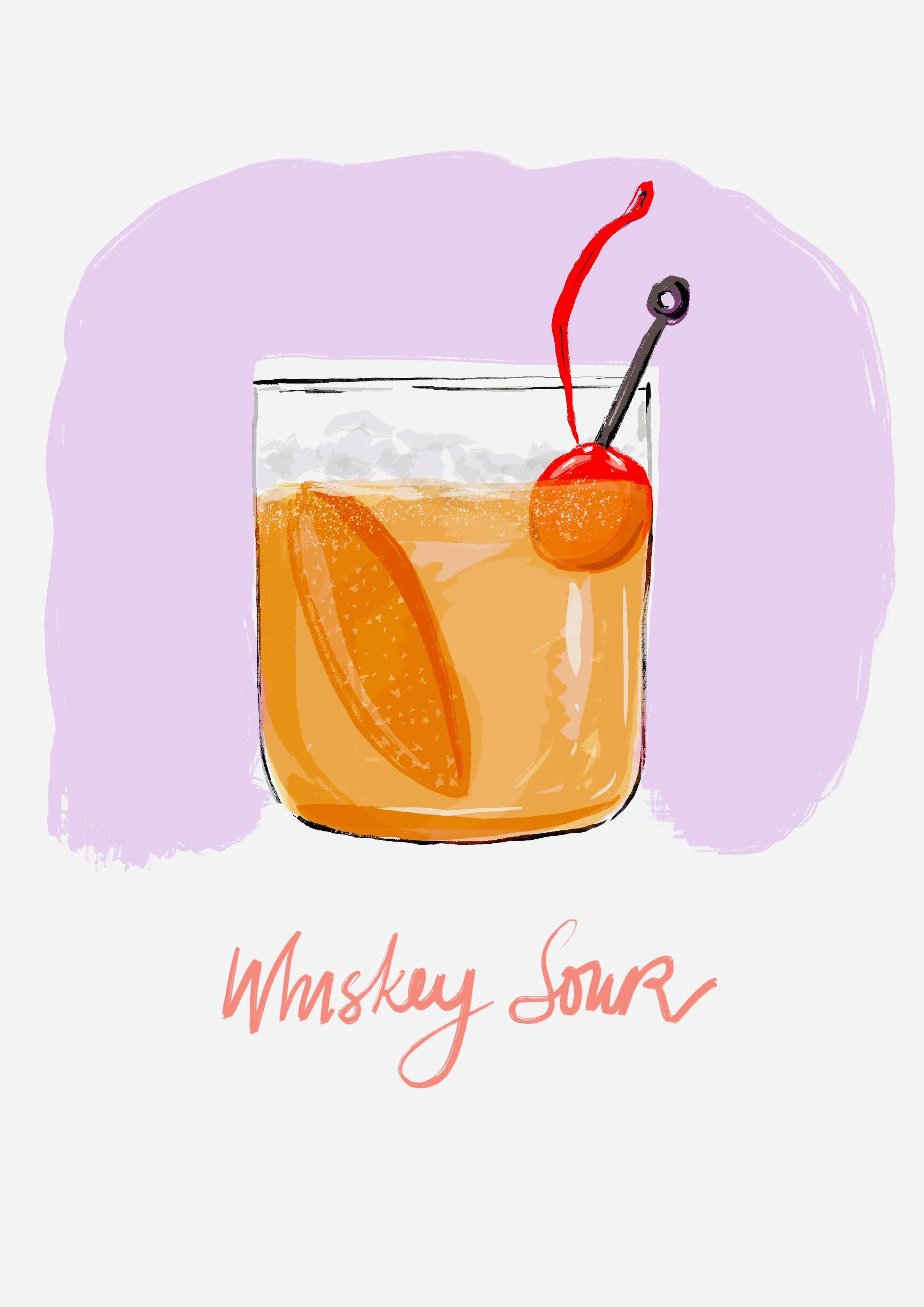 Commission for Cocktail Illustrations, Whiskey Sour