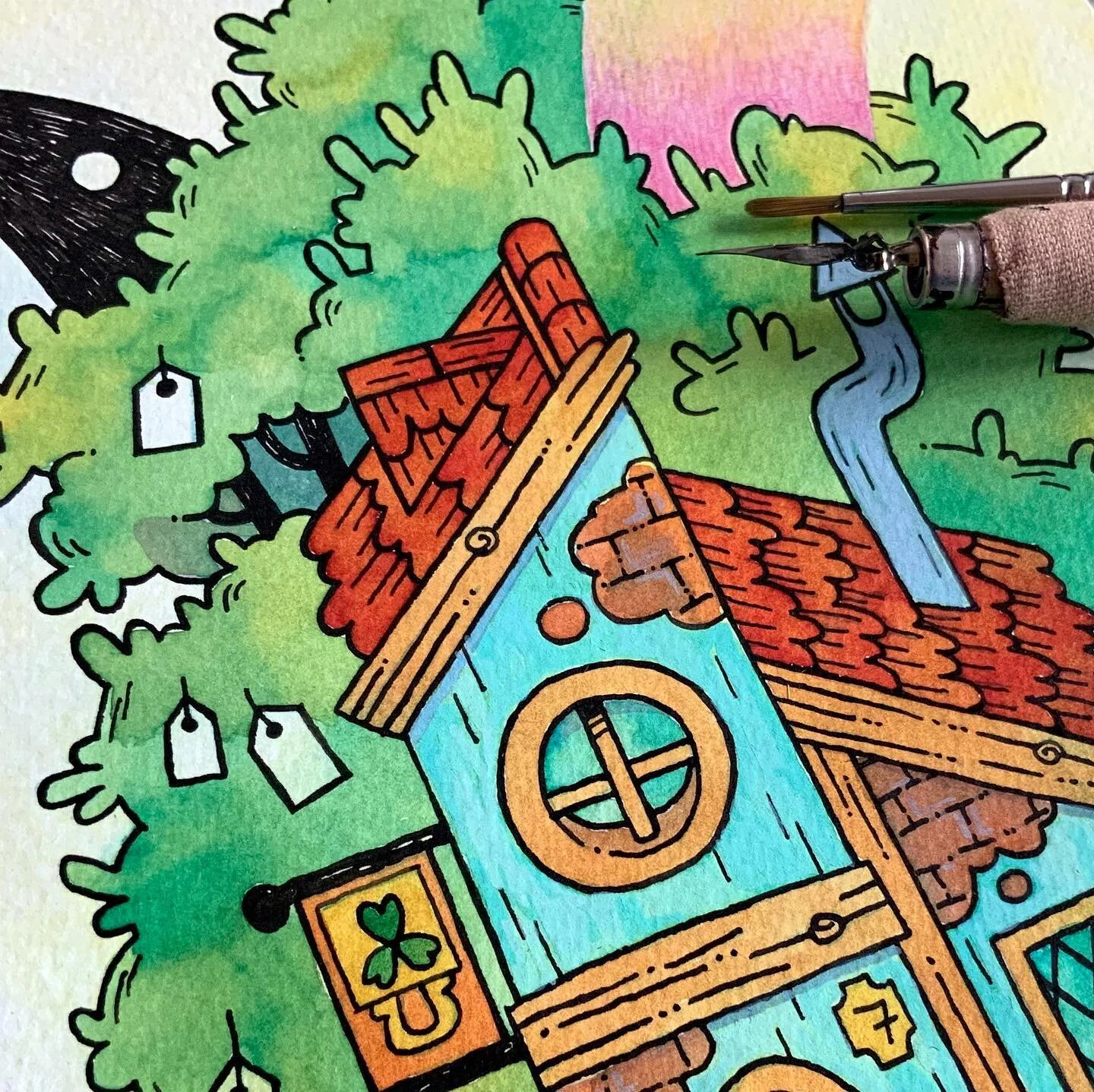 Lucky charm shop
Everything you need to boost your luck!

Happy spring! It&rsquo;s sunny and start to be warmer and that makes me happy 💚

Art materials are listed in my stories highlights.

#watercolor #illustration #inkdrawing #inkpainting #pendra