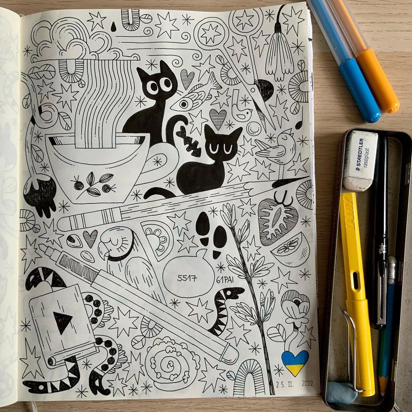 25th feb-1st mar

Another pages of my diary.
I may be quiet for the next days as my drawing hand hurts really bad. It needs rest.
But I am (slowly) working on oil painting and I&rsquo;ll show you updates.

Materials: sketchbook midori md cotton, pens